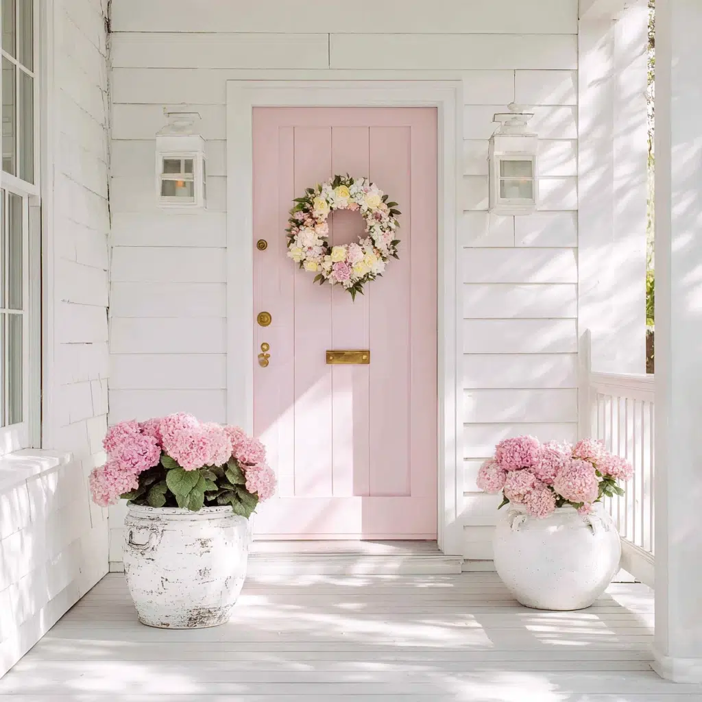 Inspiring Front Door Color Ideas: Pale Pink: The Sweet & Charming