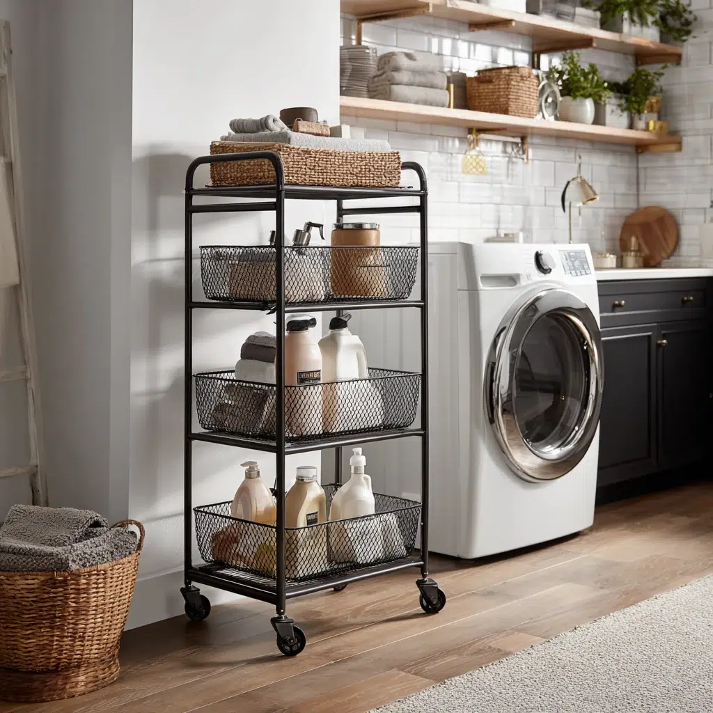 Smart Laundry Room Organization Ideas: Embrace Rolling Carts