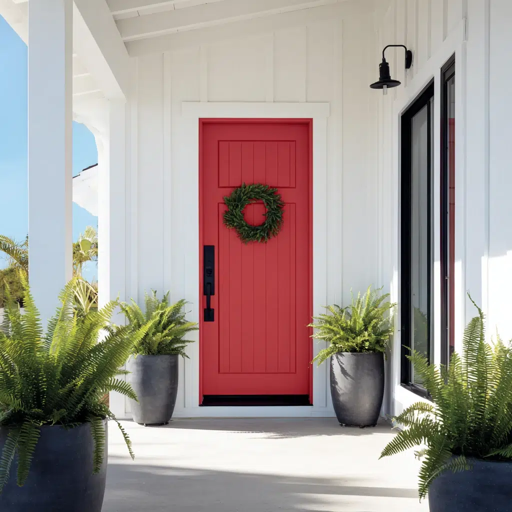 Inspiring Front Door Color Ideas: Vibrant Red: The Energetic Welcome