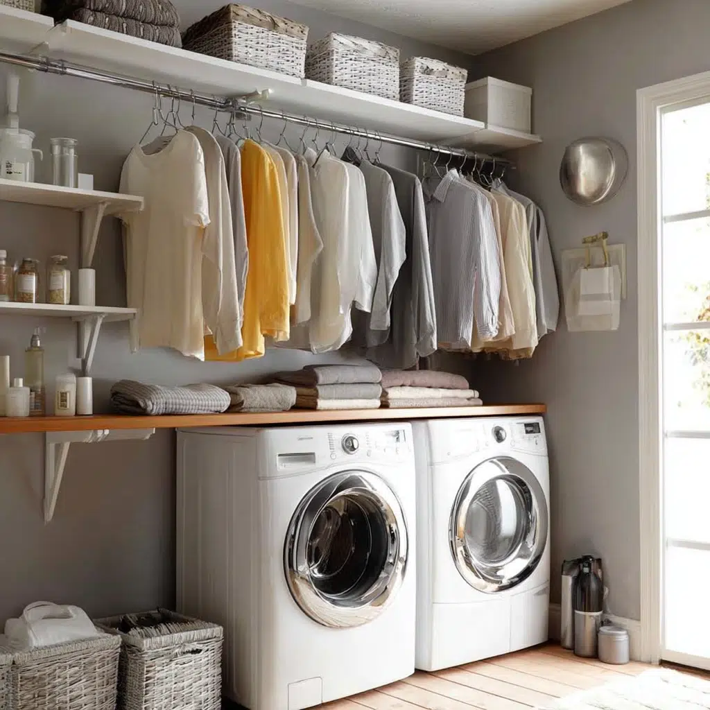 Smart Laundry Room Organization Ideas: Add a Clothing Rod for Hanging