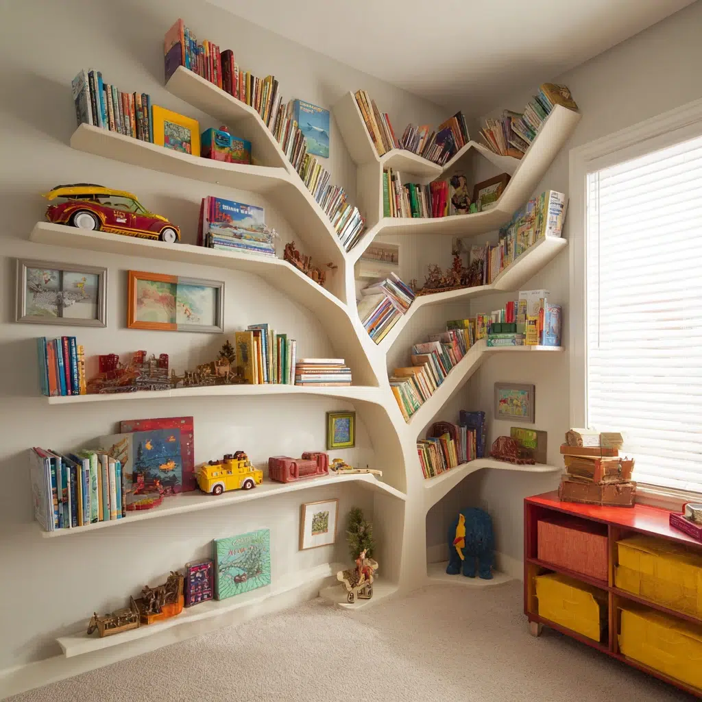 Creative Corner Bookshelf Ideas: Tree-Shaped Corner Bookshelf