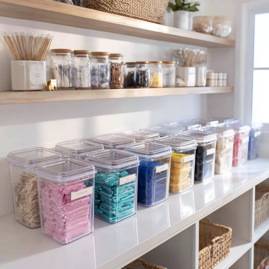 Smart Laundry Room Organization Ideas: Use Clear Containers for Supplies