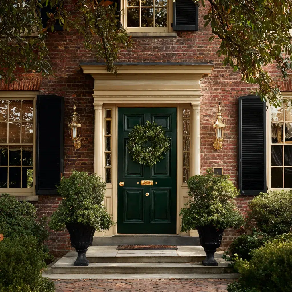 Inspiring Front Door Color Ideas: Deep Emerald Green: The Luxurious Statement