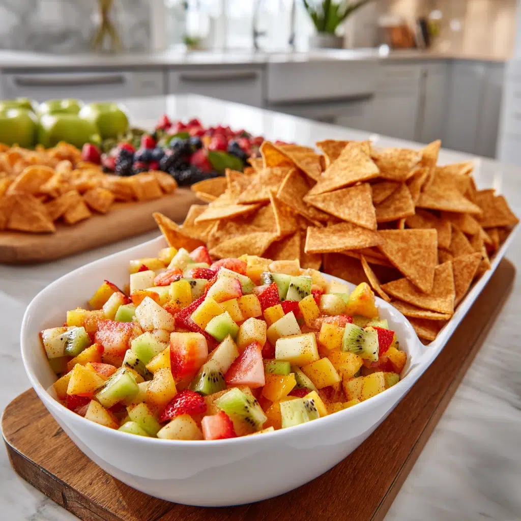 Creative Fruit Tray Ideas: Fruit Salsa with Cinnamon Chips