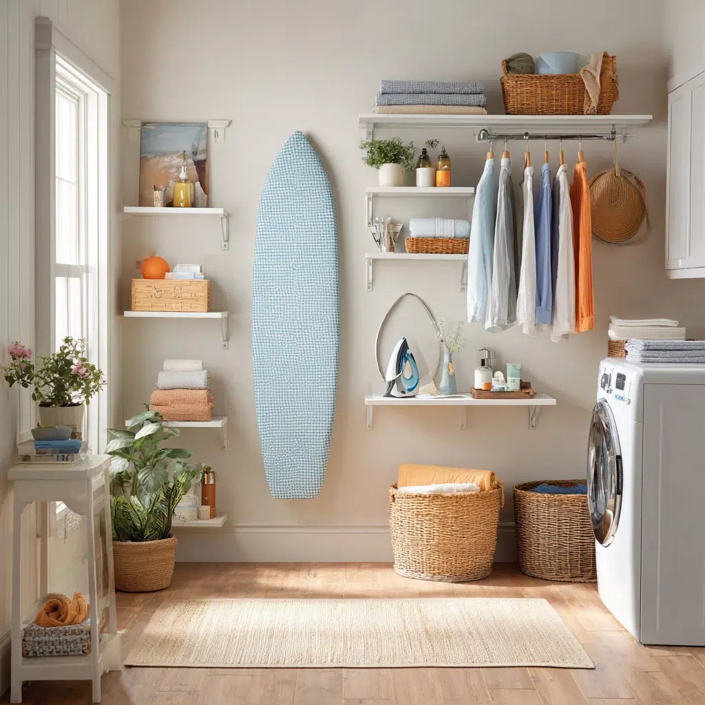 Smart Laundry Room Organization Ideas: Install a Wall-Mounted Ironing Board