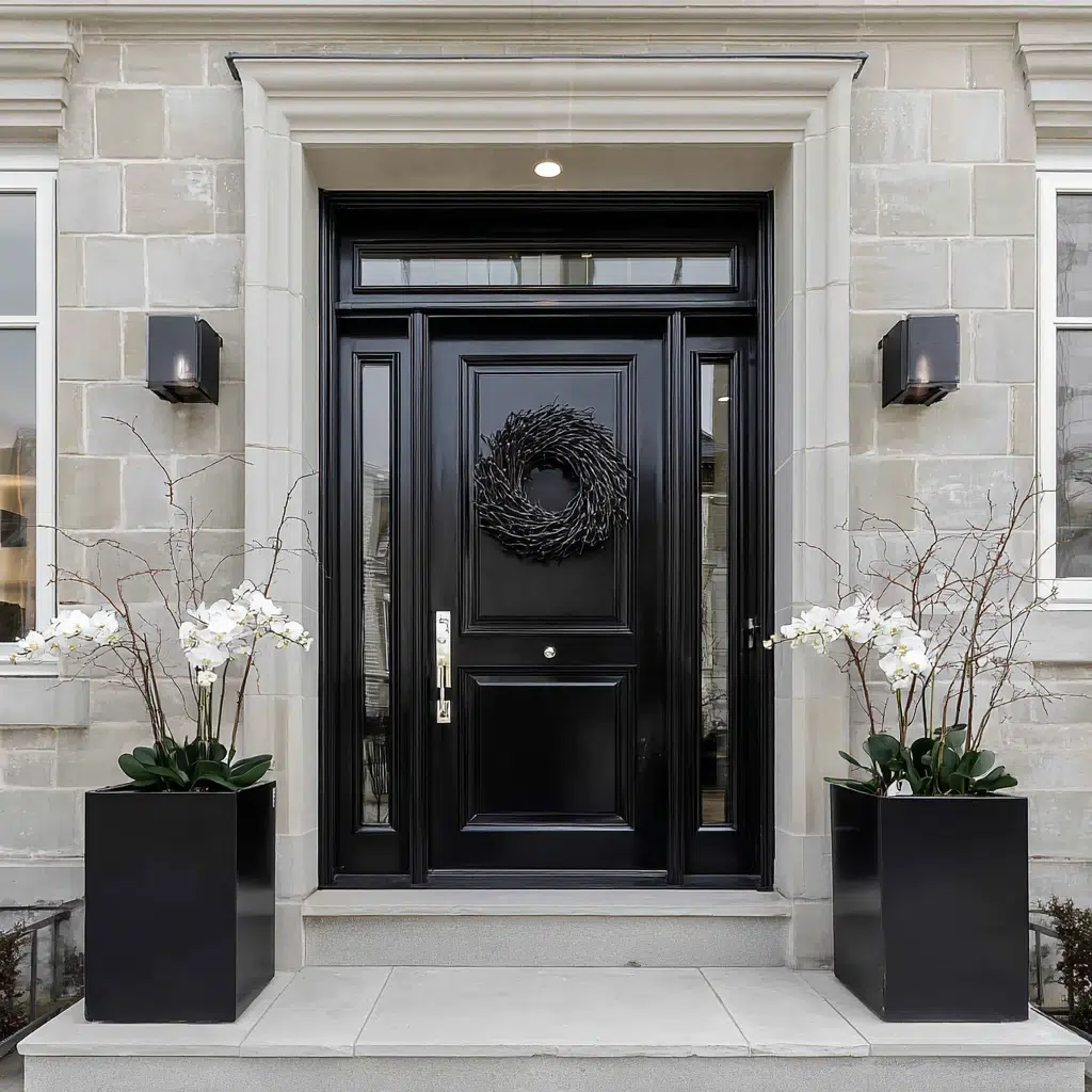 Inspiring Front Door Color Ideas: Bold Black: The Ultimate Power Statement