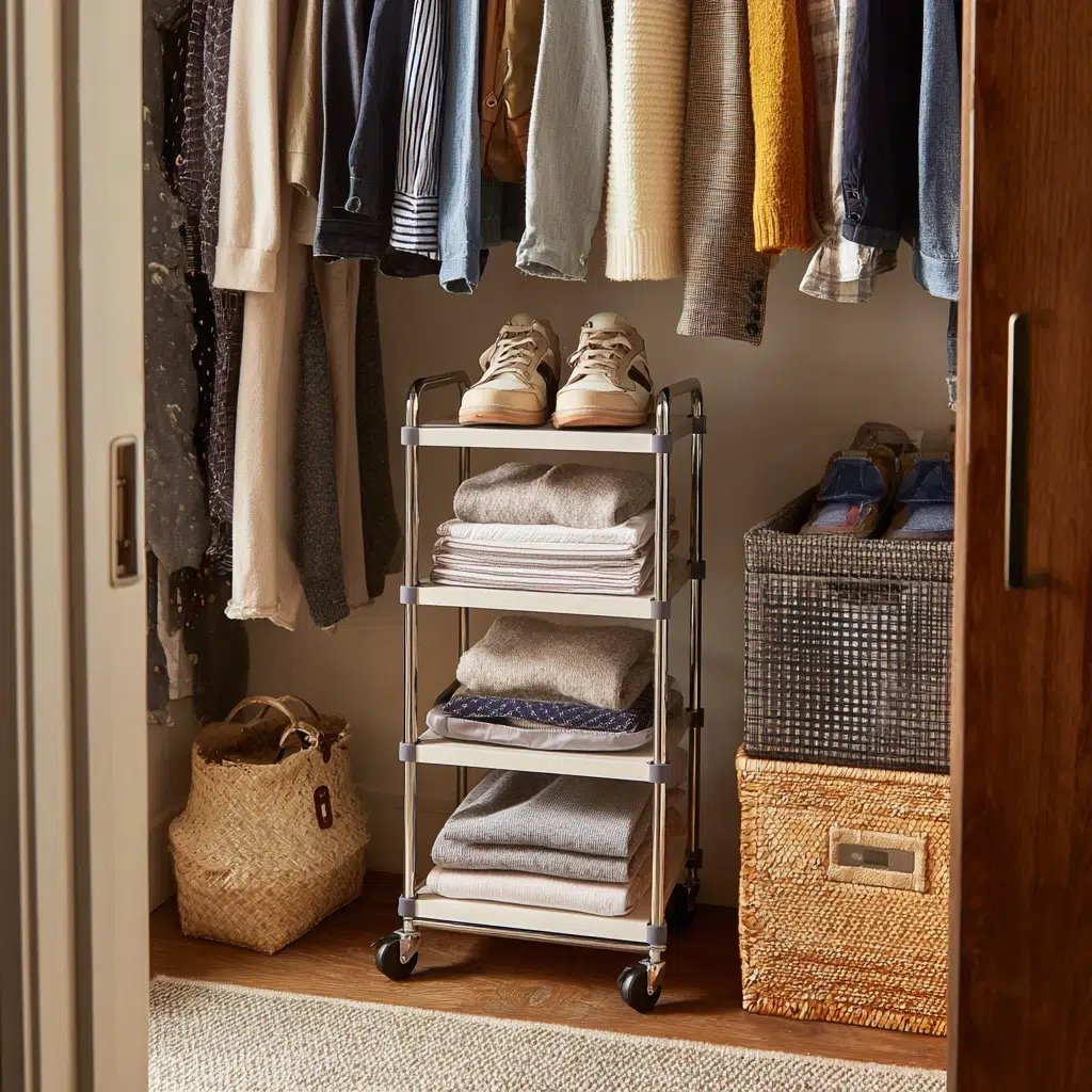 Creative Closet Ideas for Small Spaces: Rolling Carts: Portable Storage Powerhouses