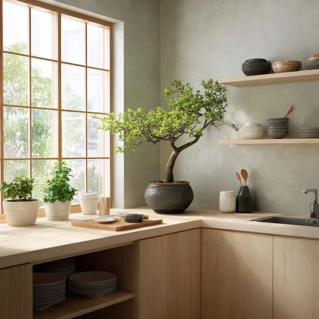 Japanese Kitchen Ideas: Incorporate Greenery (Sparingly)