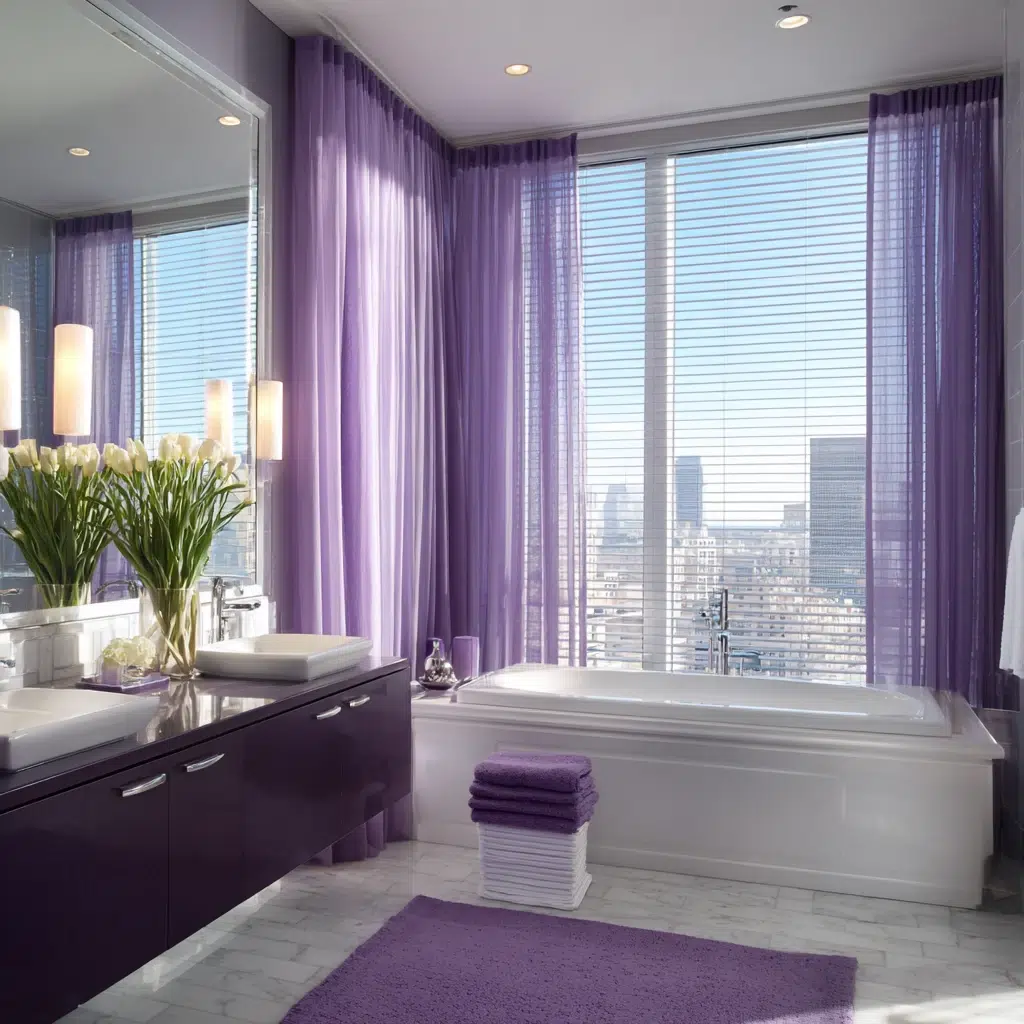 Stylish Purple Bathroom Ideas: Purple Window Treatments
