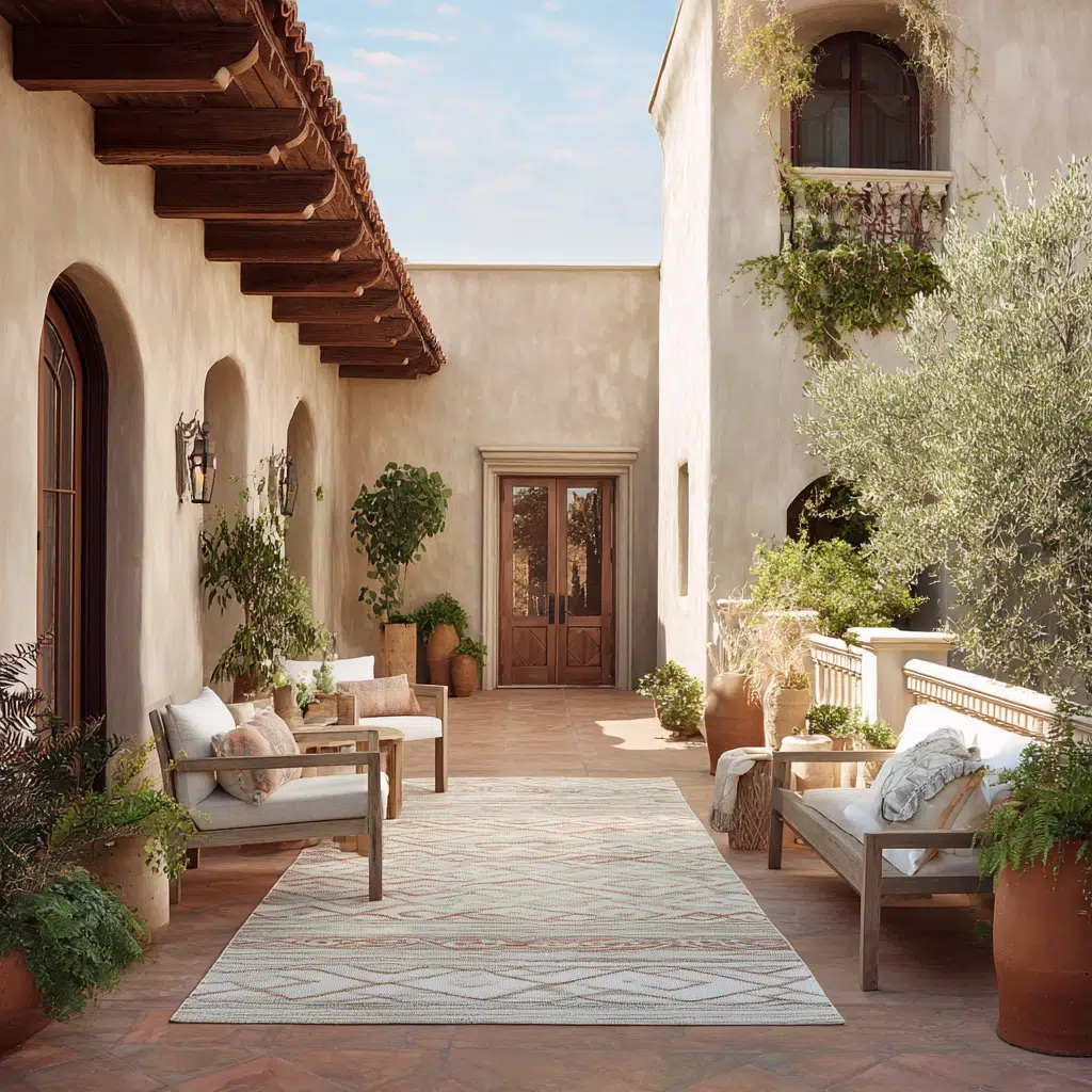Stunning Mediterranean Garden Ideas: Outdoor Rugs for Comfort