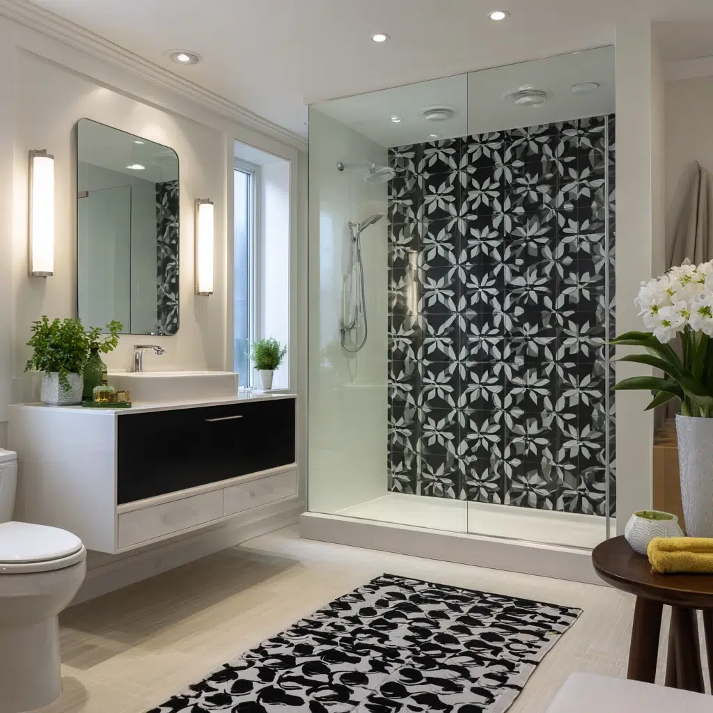 Amazing Walk-in Shower Ideas: Pattern Play: Bold Choices