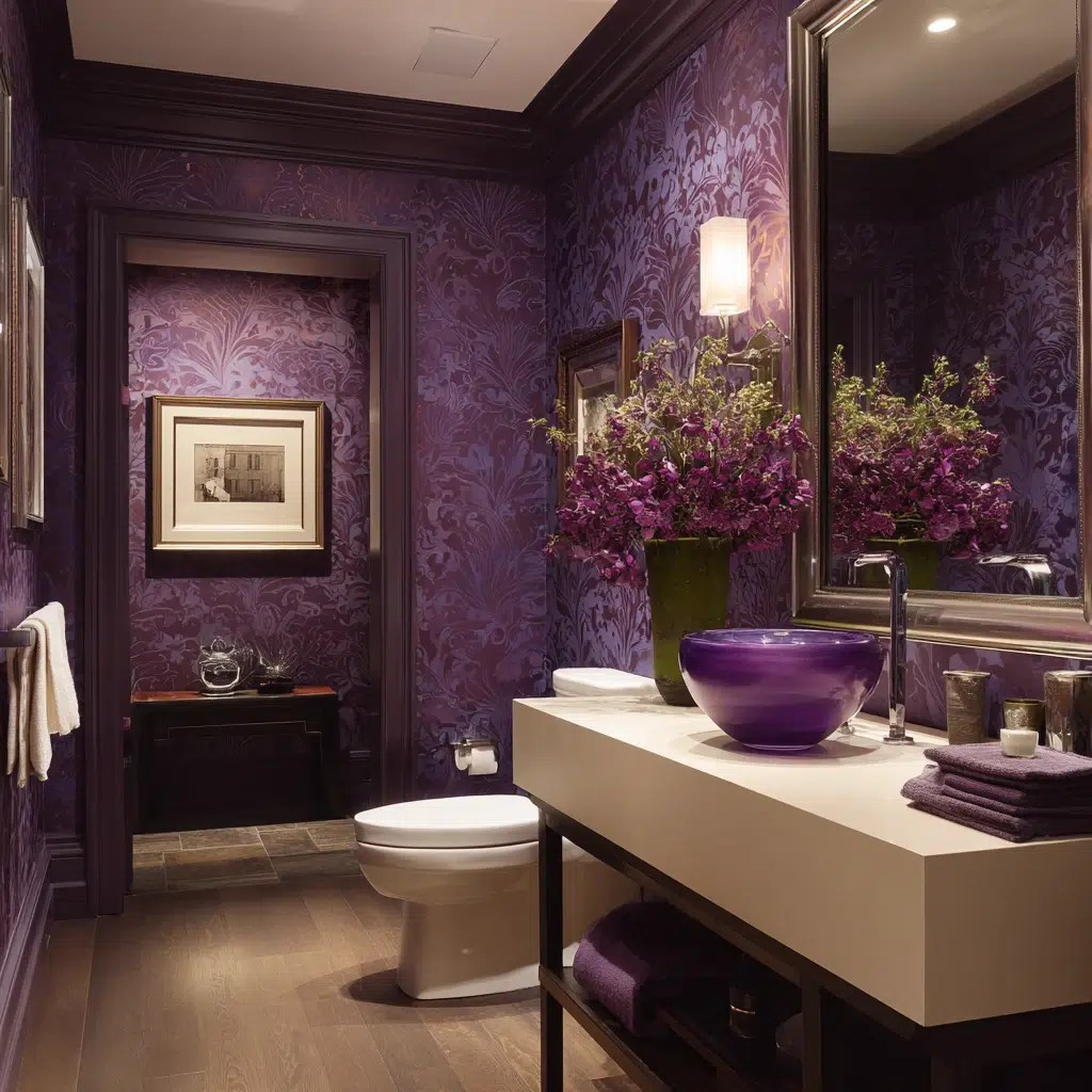Stylish Purple Bathroom Ideas: Purple Powder Room Perfection