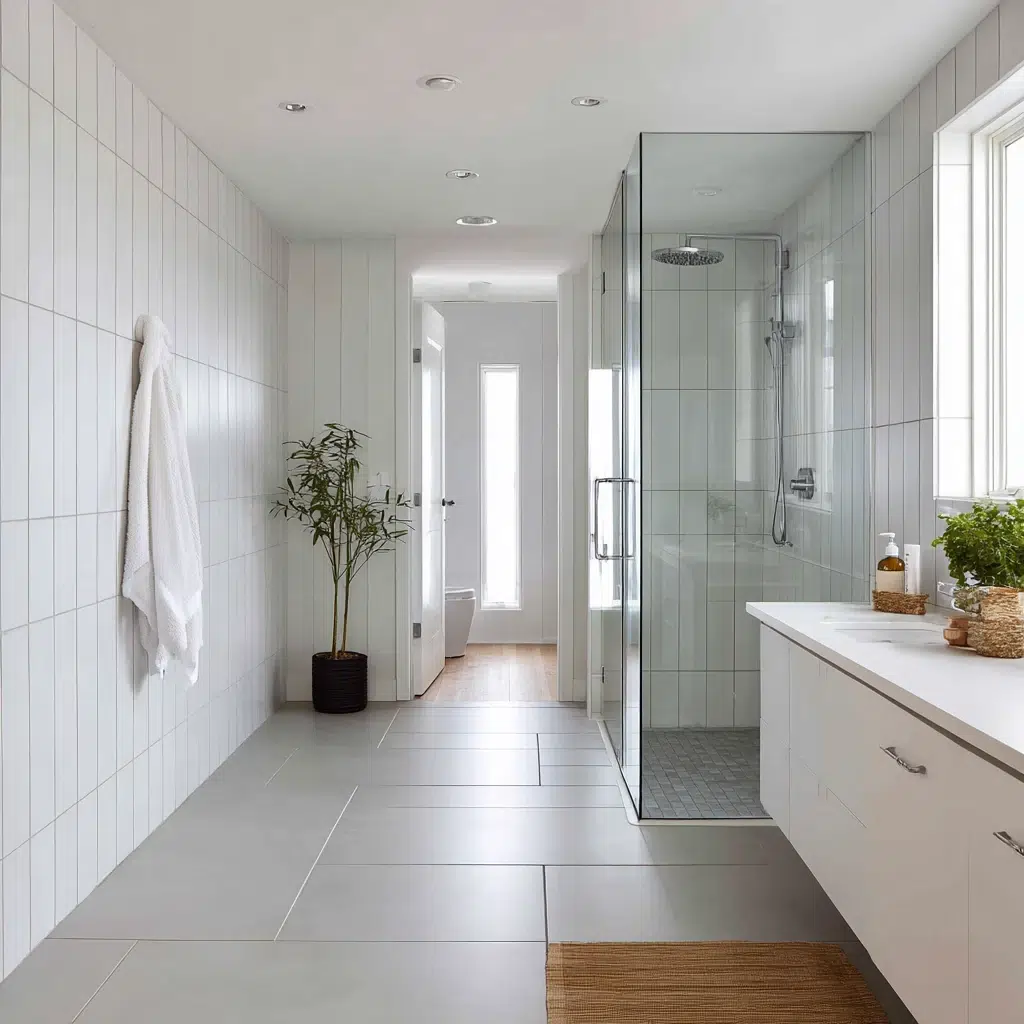 Amazing Walk-in Shower Ideas: Minimalist Magic: Keep it Simple