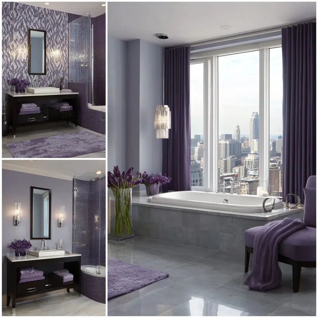 Stylish Purple Bathroom Ideas: Purple and Gray: A Modern Mix