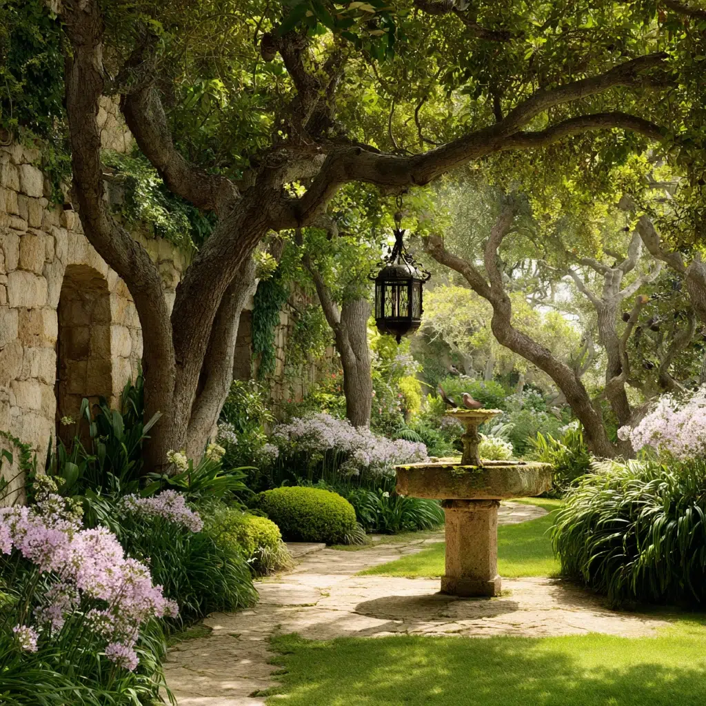 Stunning Mediterranean Garden Ideas: Bird Feeders and Water Dishes