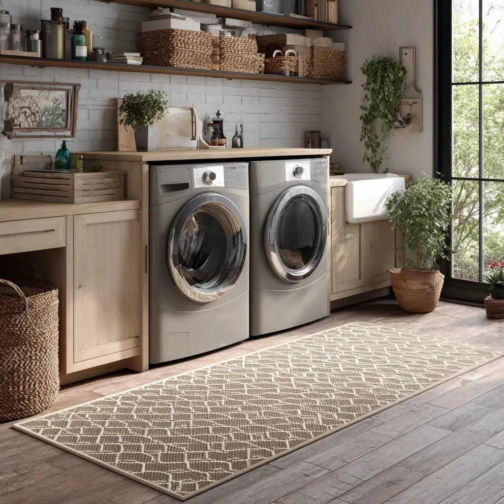 Stunning Italian Laundry Room Ideas: Add a Comfortable Rug or Mat