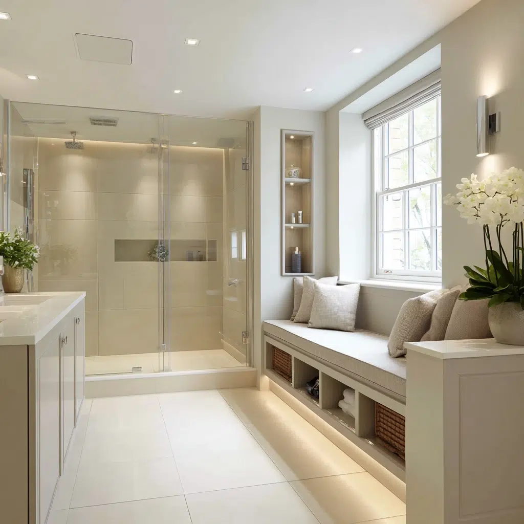 Amazing Walk-in Shower Ideas: Integrated Seating and Storage