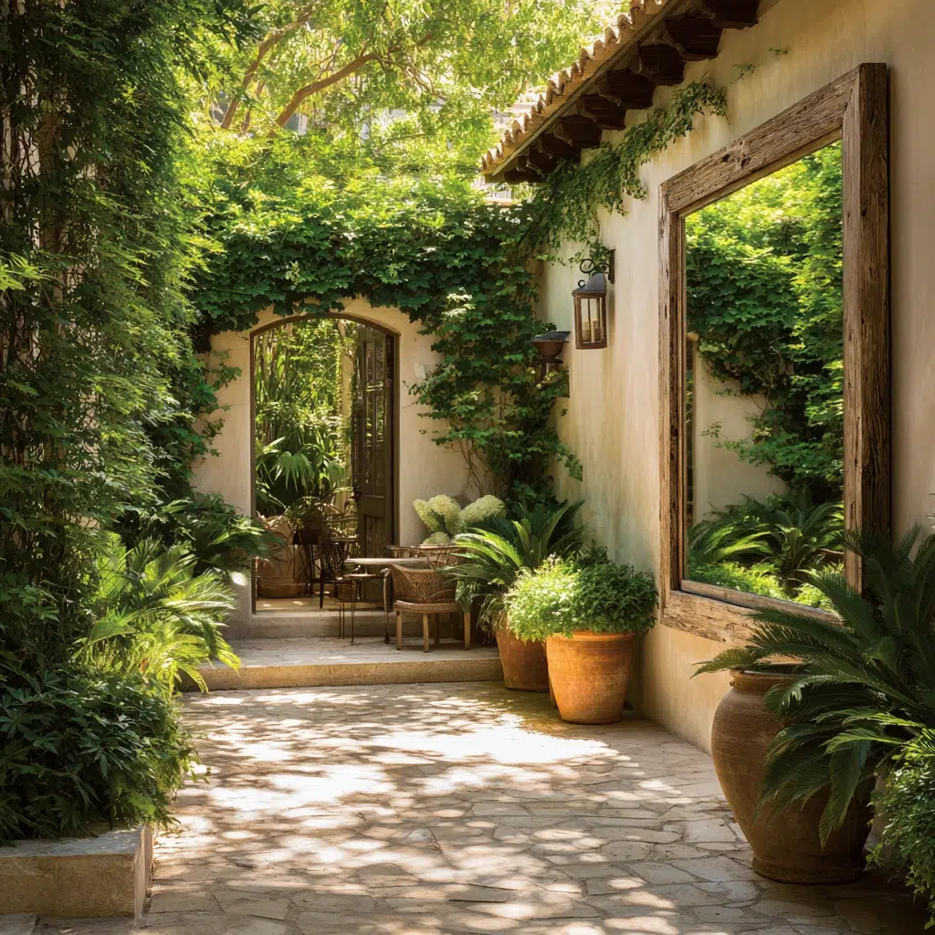 Stunning Mediterranean Garden Ideas: Outdoor Mirrors to Expand Space