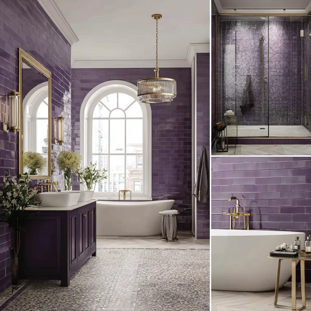 Stylish Purple Bathroom Ideas: The Magic of Purple Tiles
