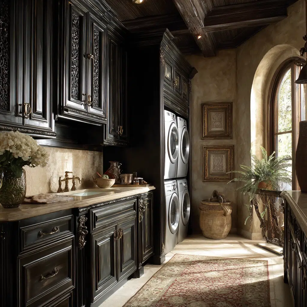 Stunning Italian Laundry Room Ideas: Incorporate Ornate Cabinetry
