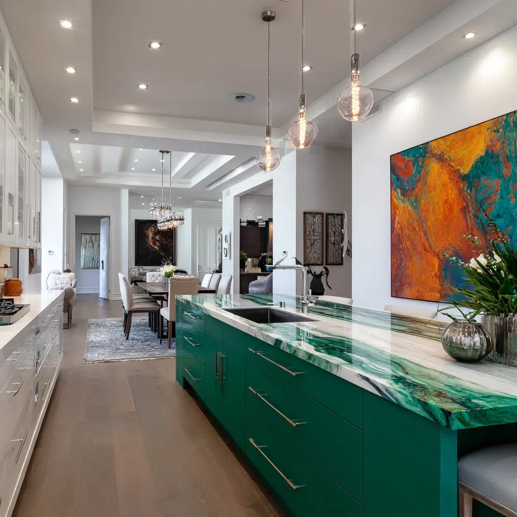 Stunning Modern Luxury Kitchen Ideas: Dramatic Color Accents