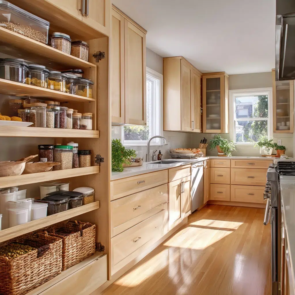 Kitchens With Light Wood Cabinets: Enhancing Organization