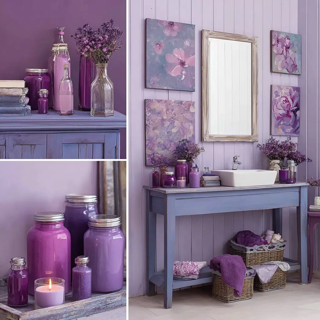 Stylish Purple Bathroom Ideas: DIY Purple Decor