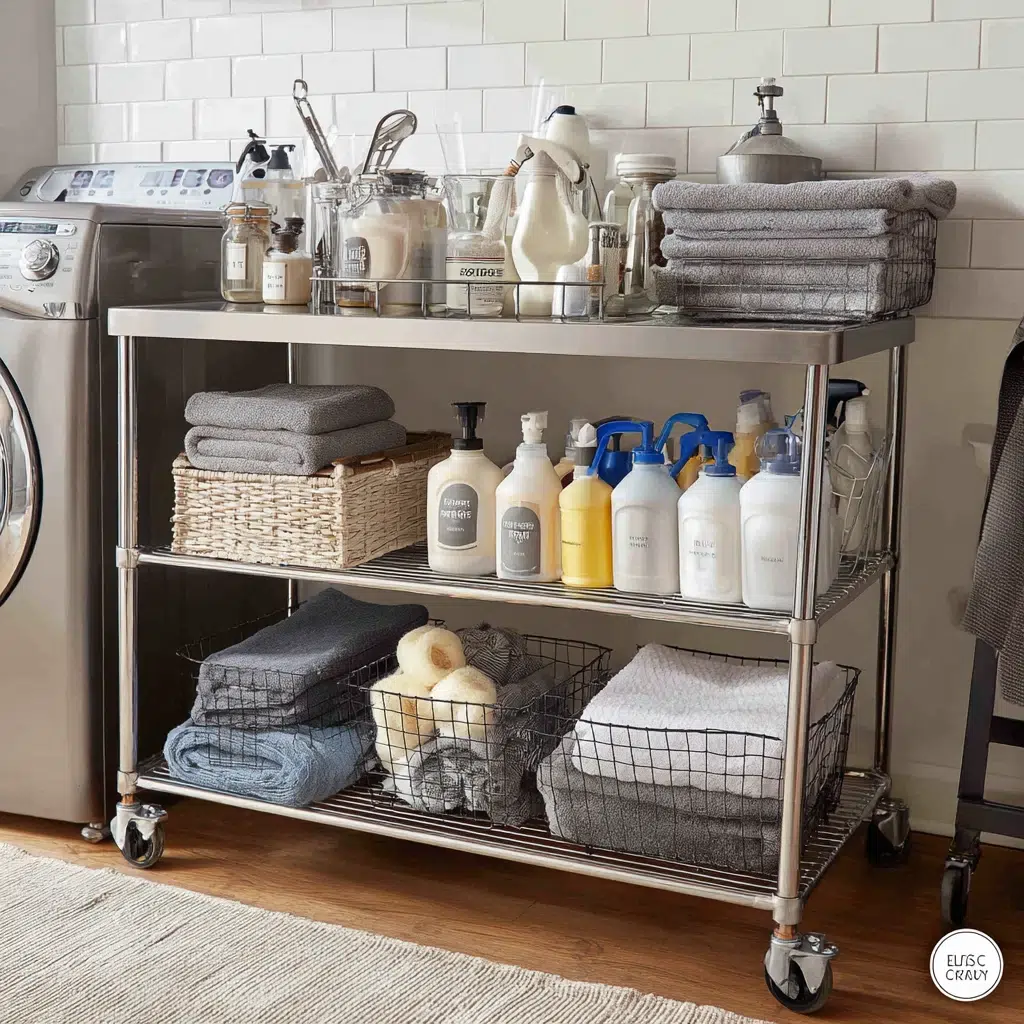 Stunning Italian Laundry Room Ideas: Create a "Laundry Bar" with a Rolling Cart