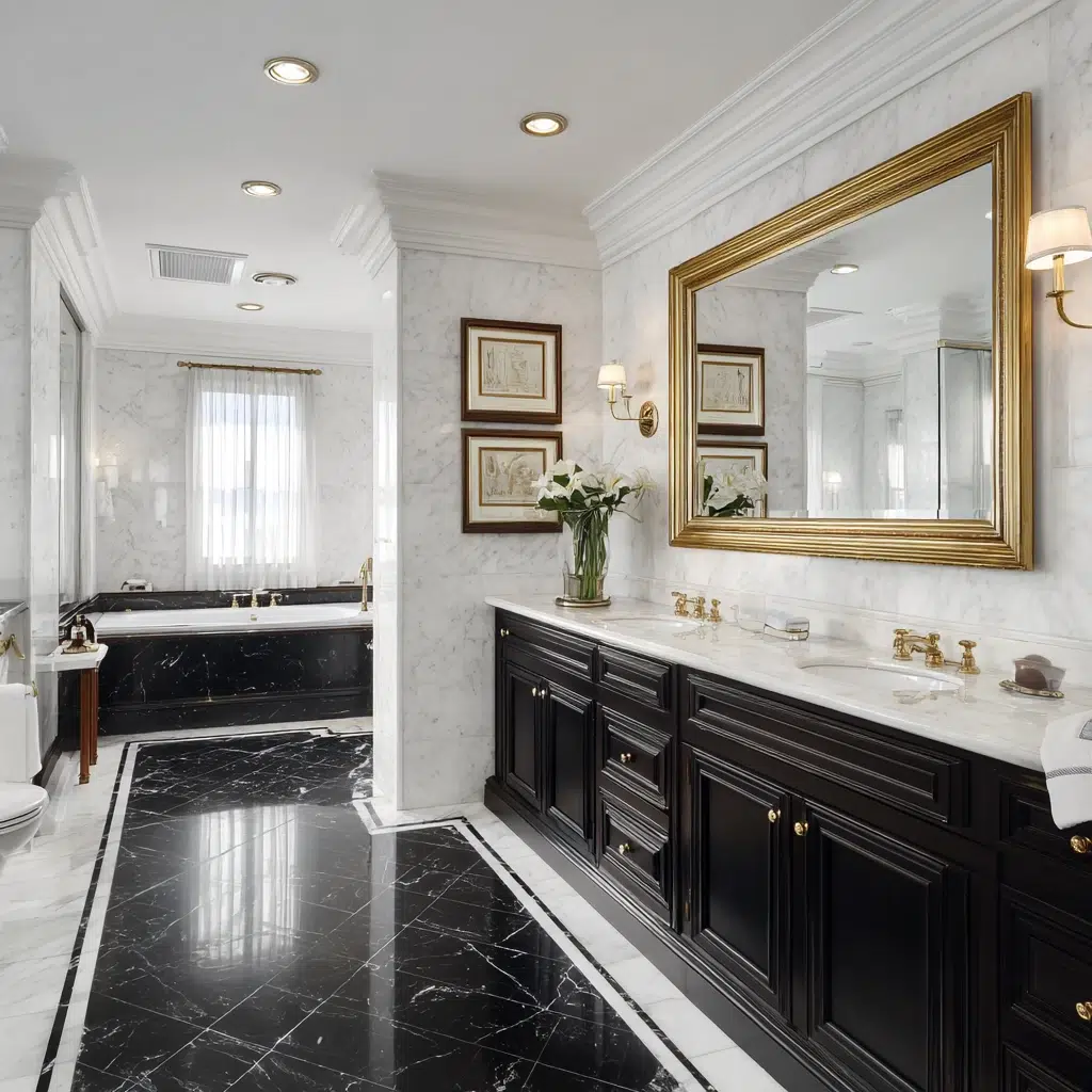 Black and White Bathroom Tile Ideas: Elegant Marble Moments