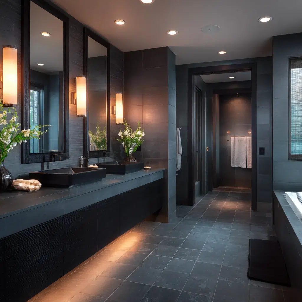 Modern Dark Bathroom Ideas: Moody Lighting to Set the Scene