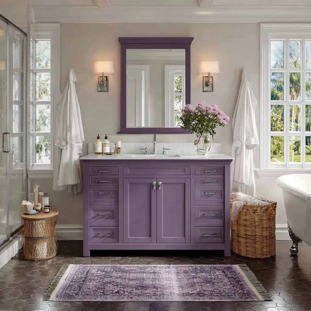 Stylish Purple Bathroom Ideas: Purple Vanity Magic
