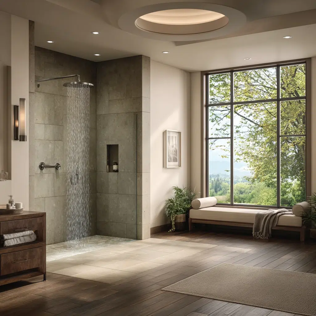 Amazing Walk-in Shower Ideas: The Rainfall Showerhead Experience