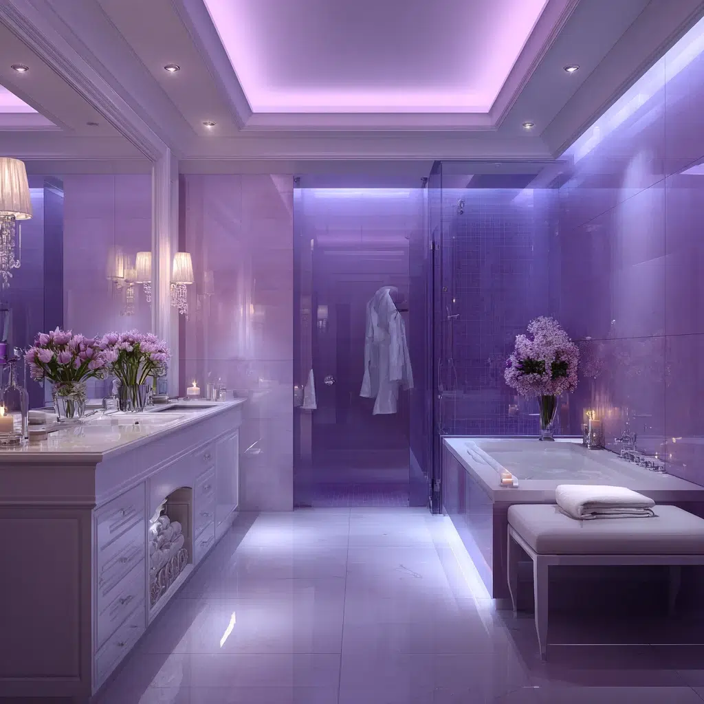 Stylish Purple Bathroom Ideas: Lighting with a Violet Touch