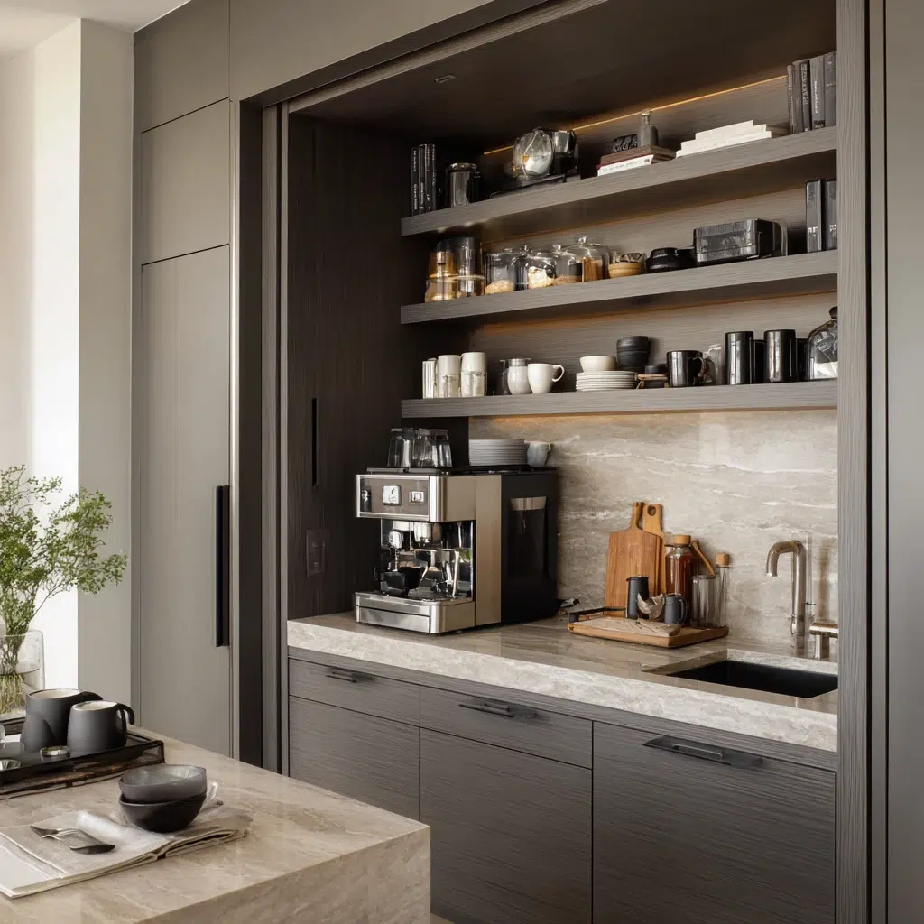 Stunning Modern Luxury Kitchen Ideas: Built-In Coffee Stations