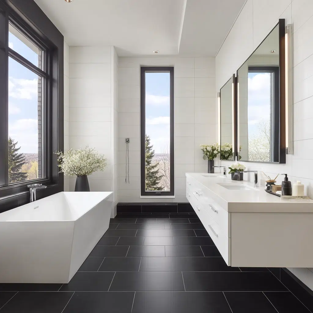 Black and White Bathroom Tile Ideas: Large Format Drama