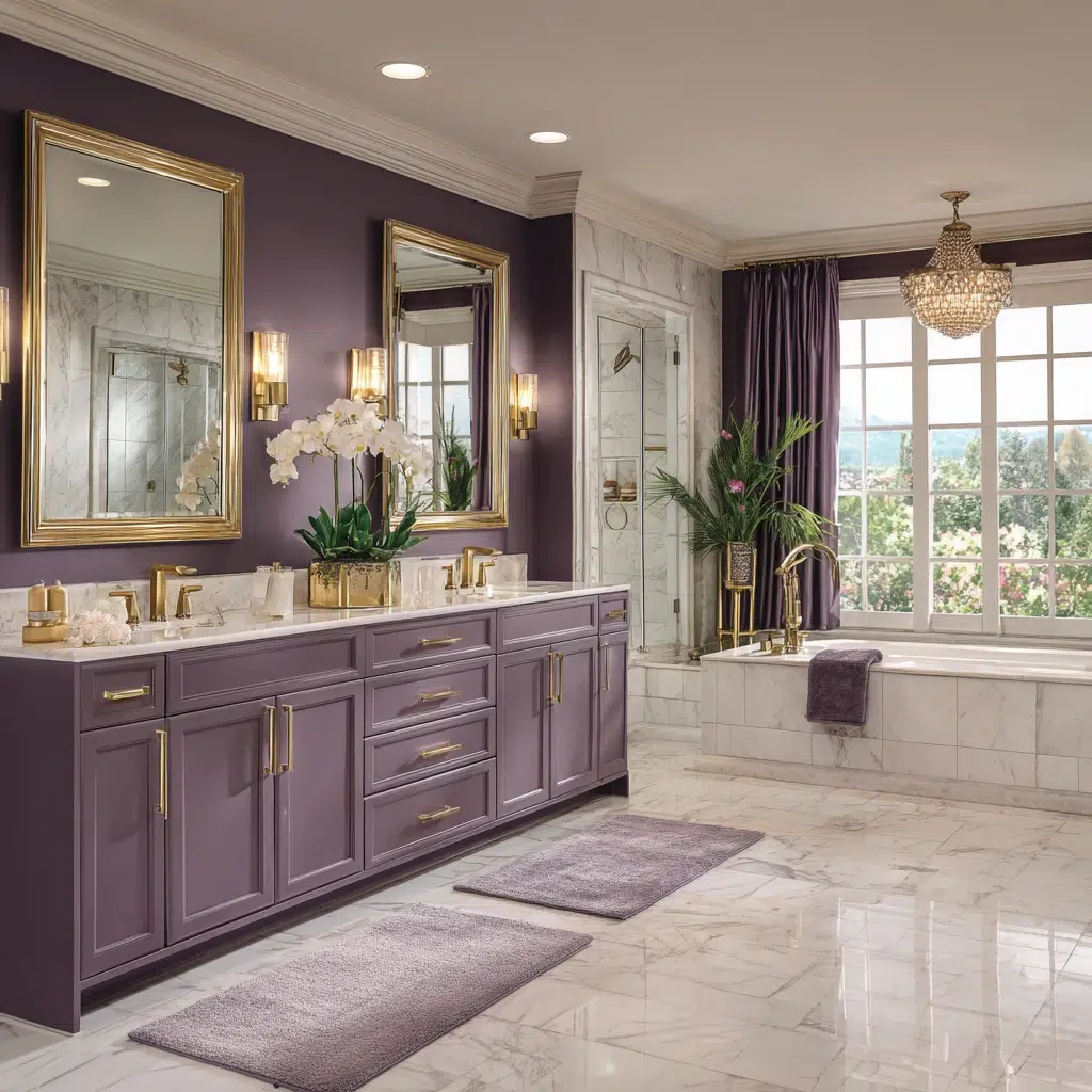 Stylish Purple Bathroom Ideas: Mix and Match with Metallics