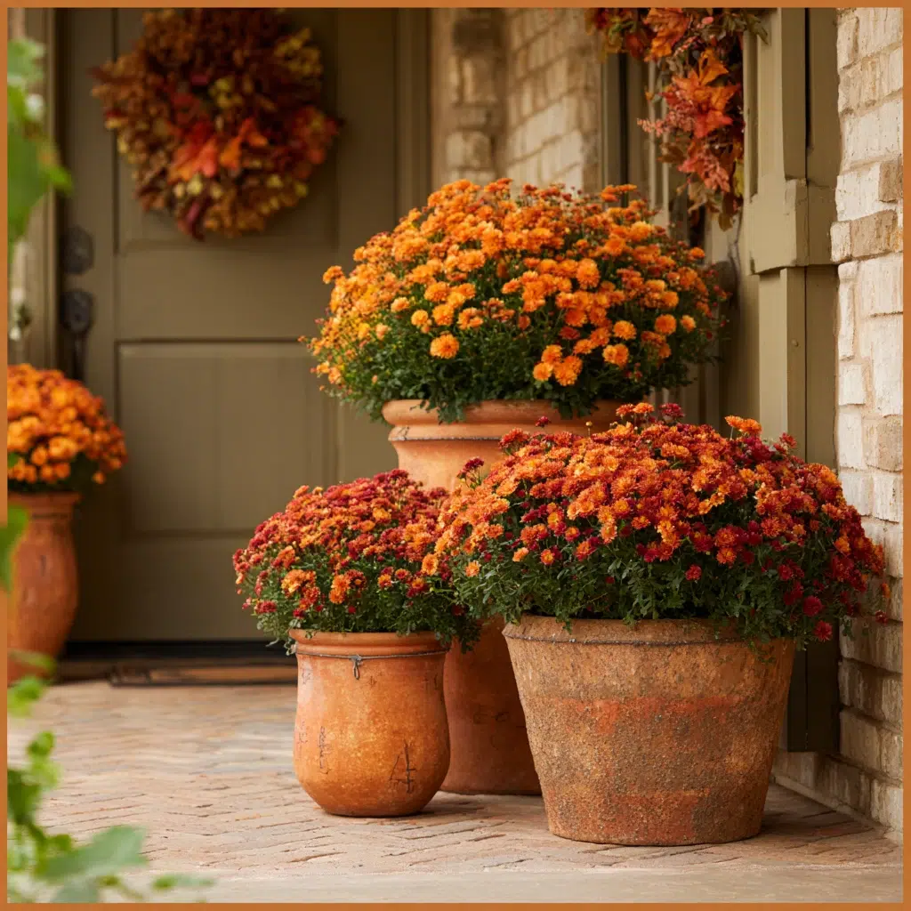 Cozy, Cute & Rustic Fall Planters for the Front Porch: Classic Terra Cotta with a Fall Twist