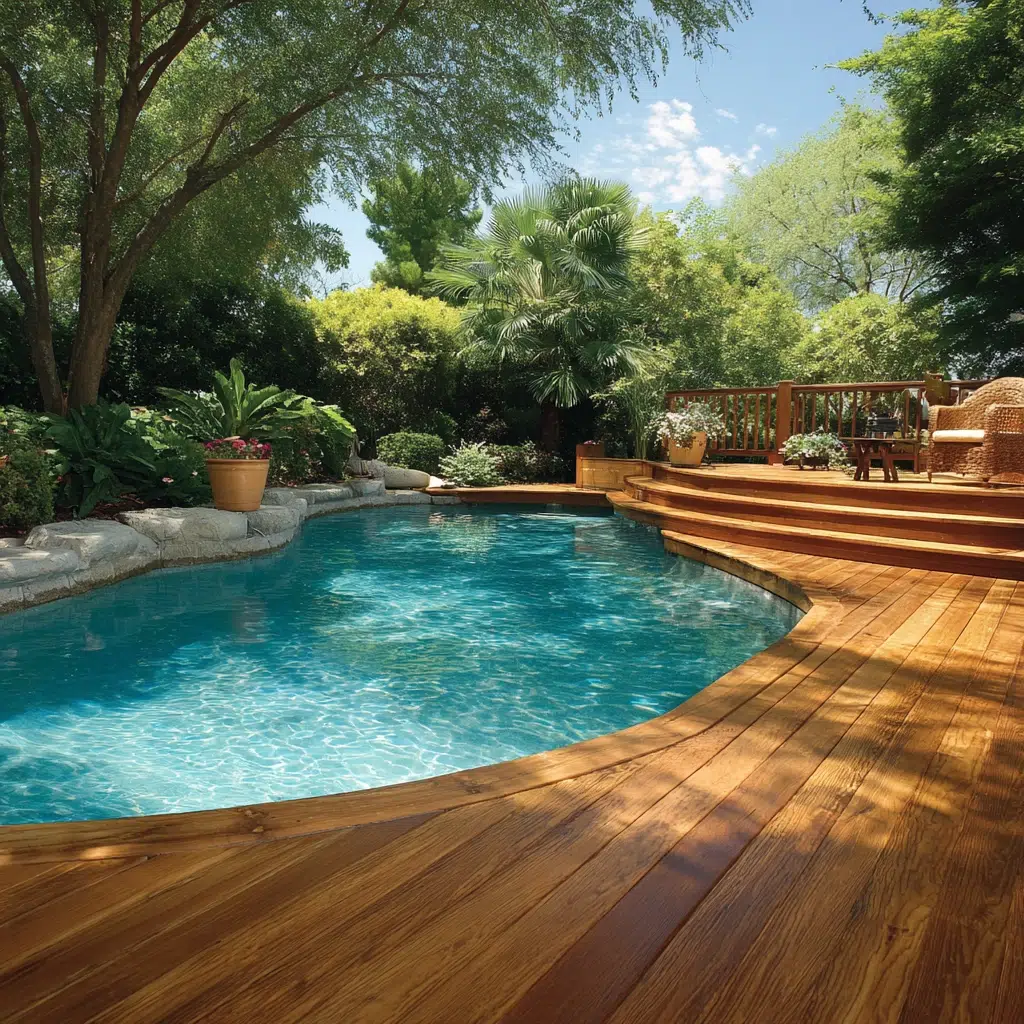 Above-Ground Pool Deck Ideas: The Classic Wood Deck: Timeless Appeal