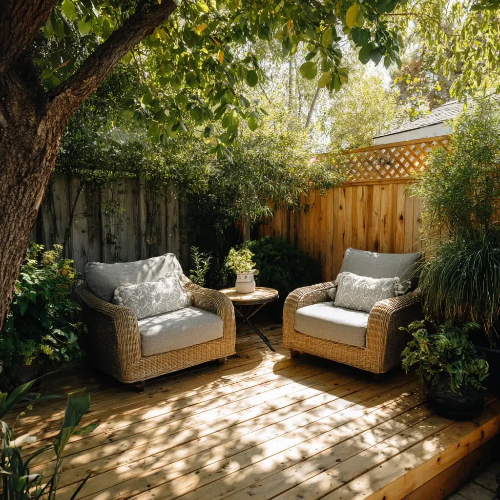 Ground Level Deck Ideas To Transform Your Backyard: The Cozy Corner Deck