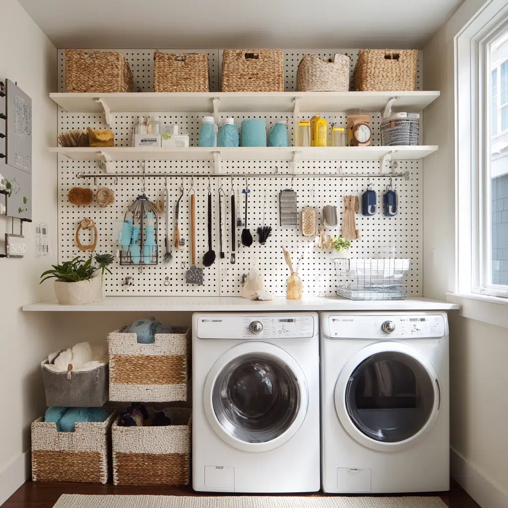 Smart Tiny Laundry Room Ideas: Pegboards: Customizable Command Center
