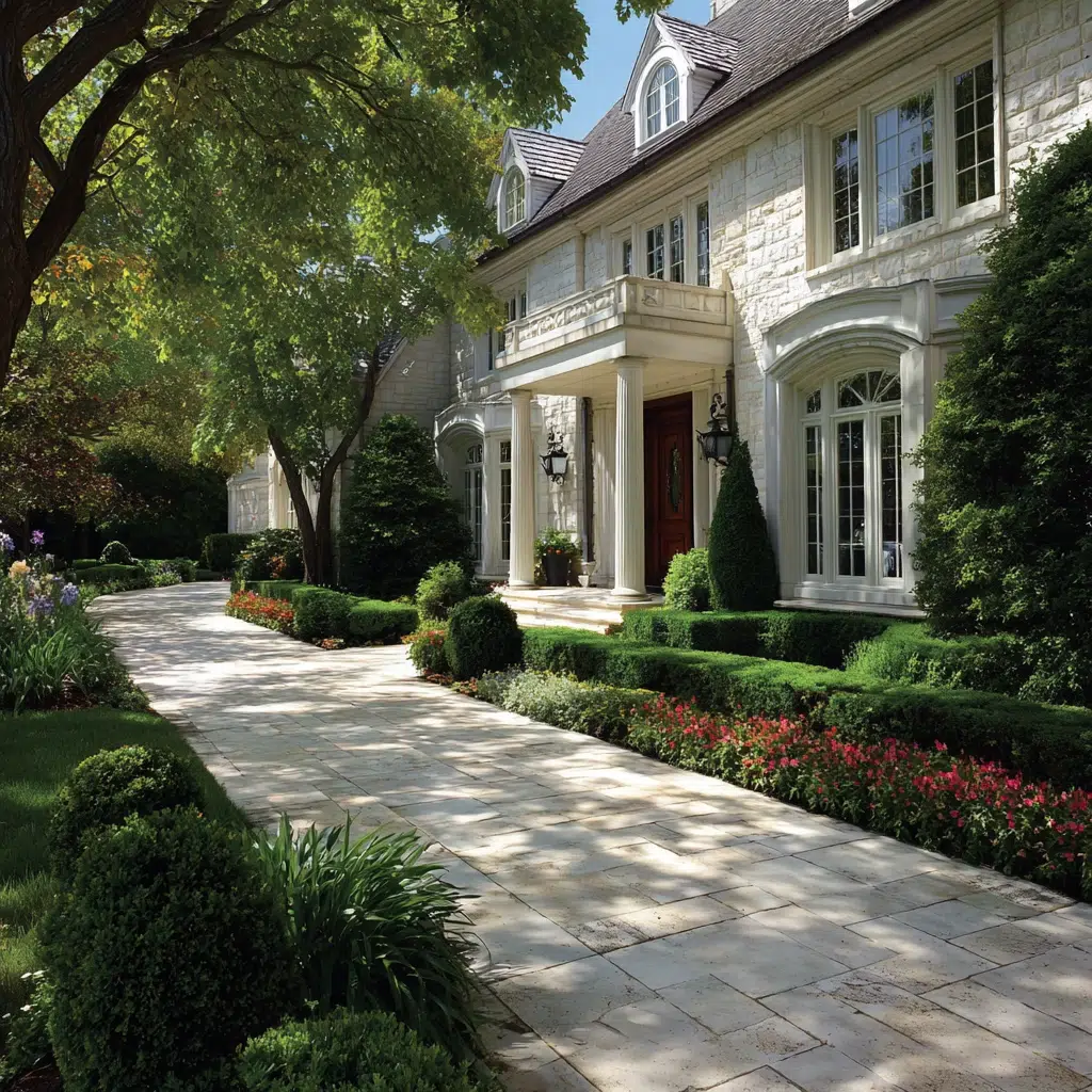 Inspiring Front Walkway Ideas: The Wide and Welcoming Path