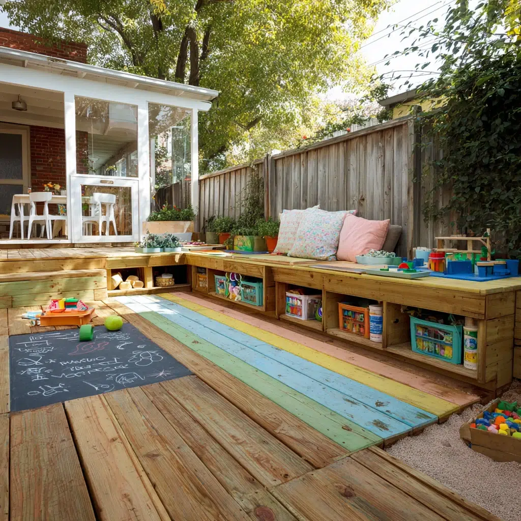 Ground Level Deck Ideas To Transform Your Backyard: The Kids' Play Zone Deck