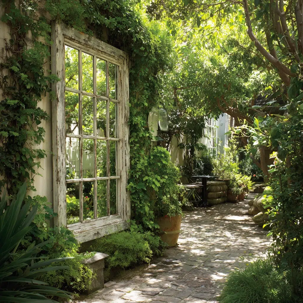 Mirror Wall Decor Ideas: Outdoor "Window" Mirror
