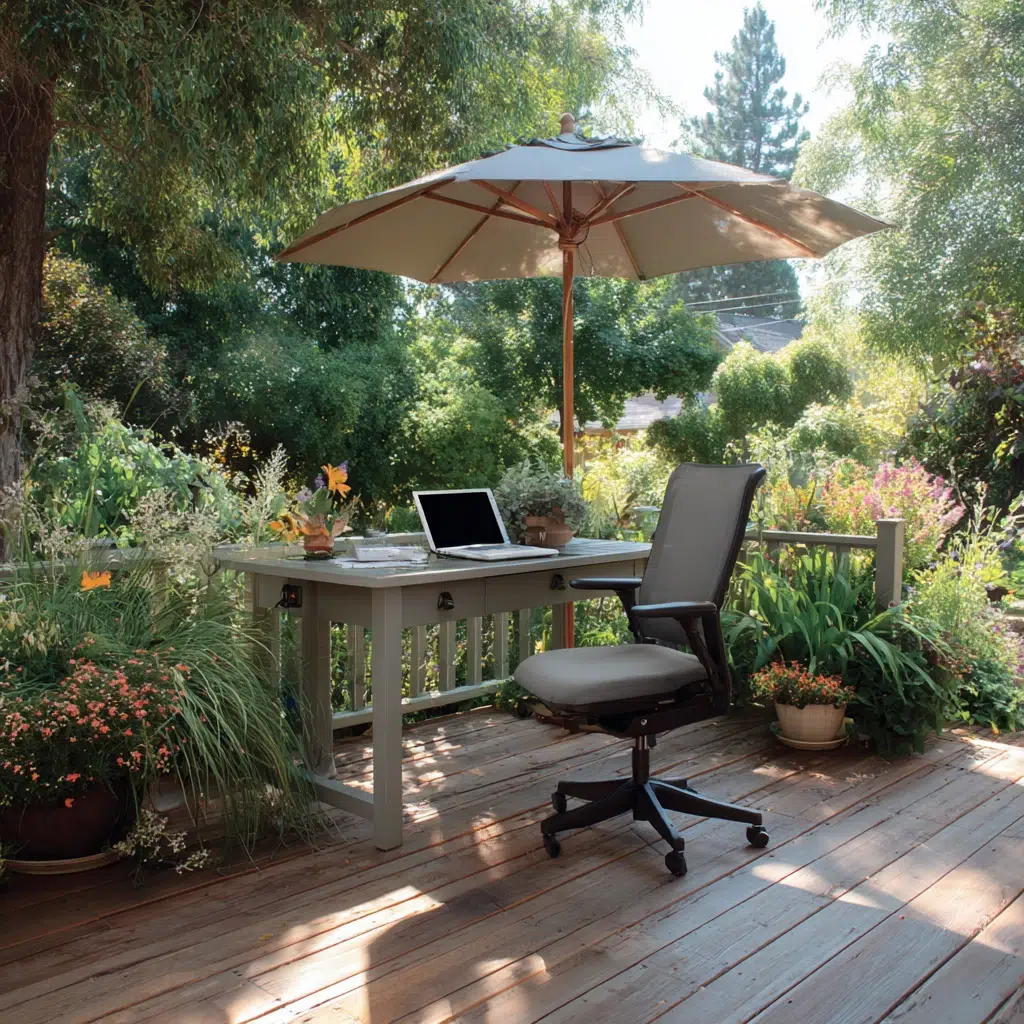 Ground Level Deck Ideas To Transform Your Backyard: The Outdoor Office Deck