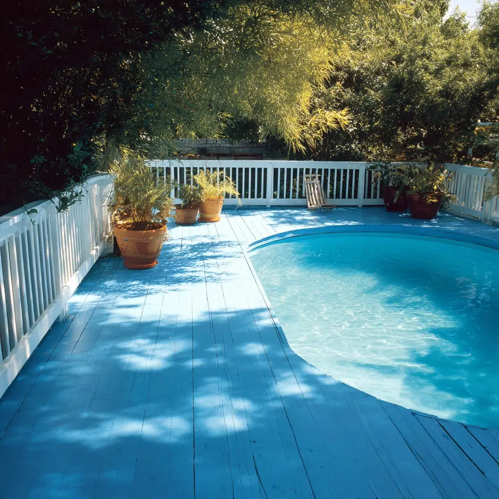 Above-Ground Pool Deck Ideas: Painted Deck: A Splash of Color