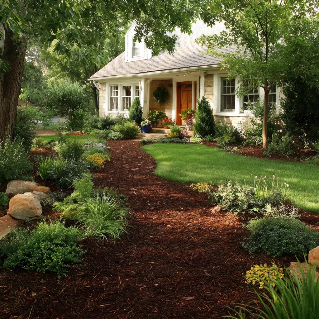 Inspiring Front Walkway Ideas: The Mulch Path