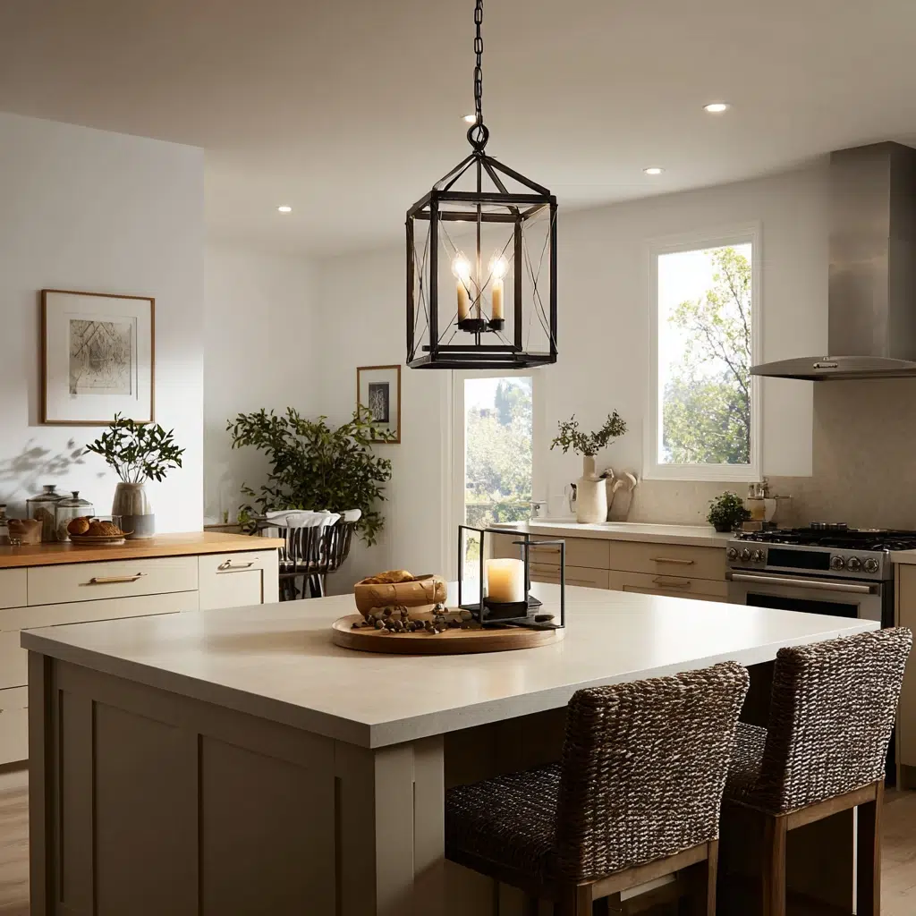 Lantern Decor Ideas for Indoors and Outdoors: Kitchen Island Glow