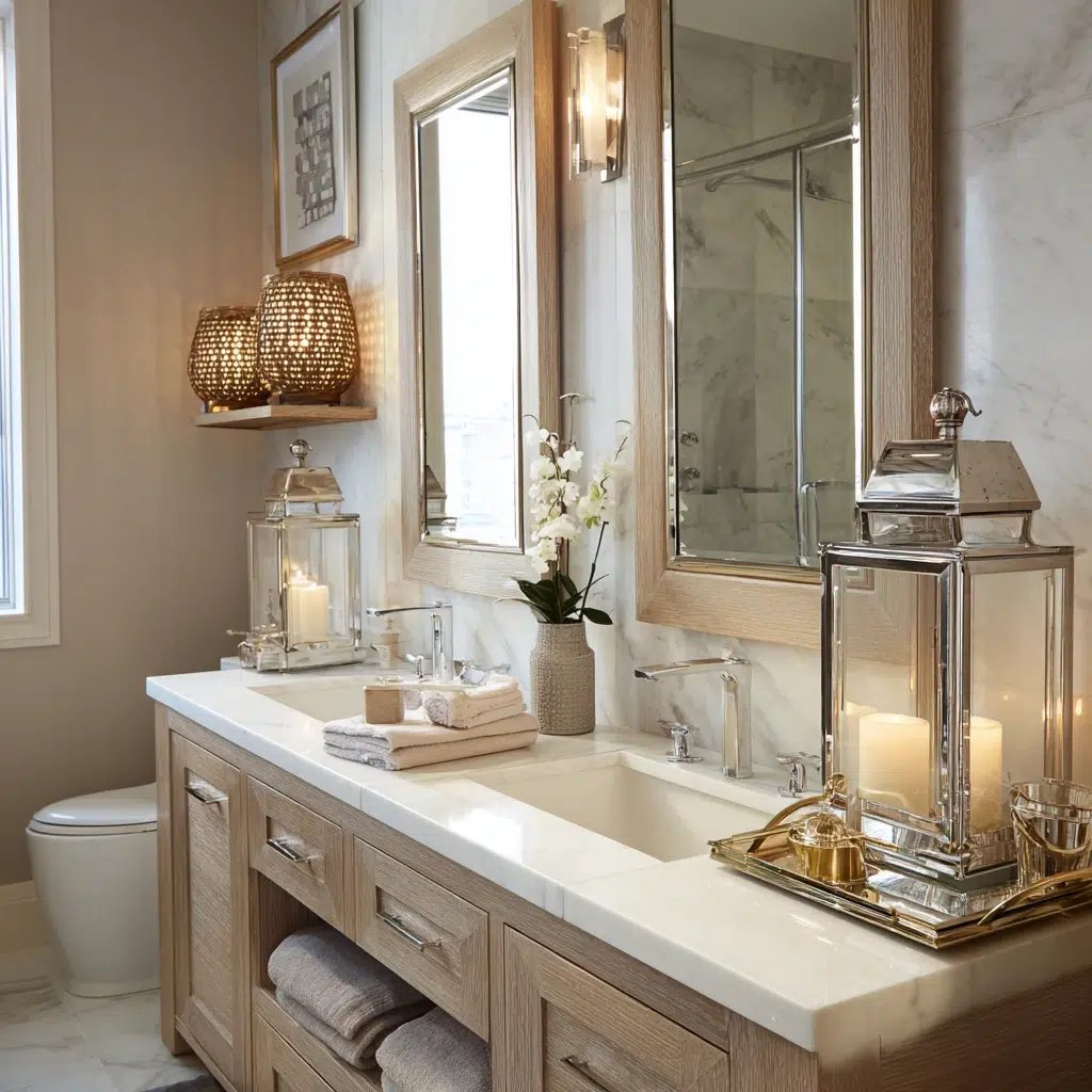 Lantern Decor Ideas for Indoors and Outdoors: Bathroom Vanity Vision