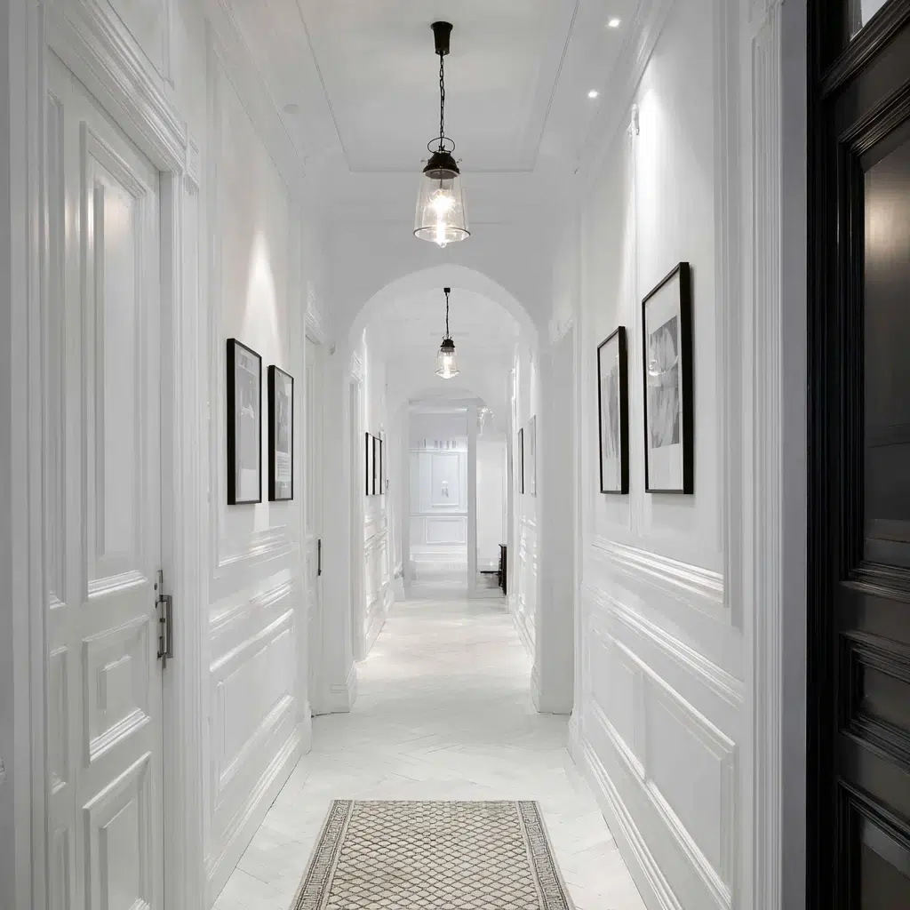 Inspiring Dark Hallway Ideas: Keep Ceilings Bright White
