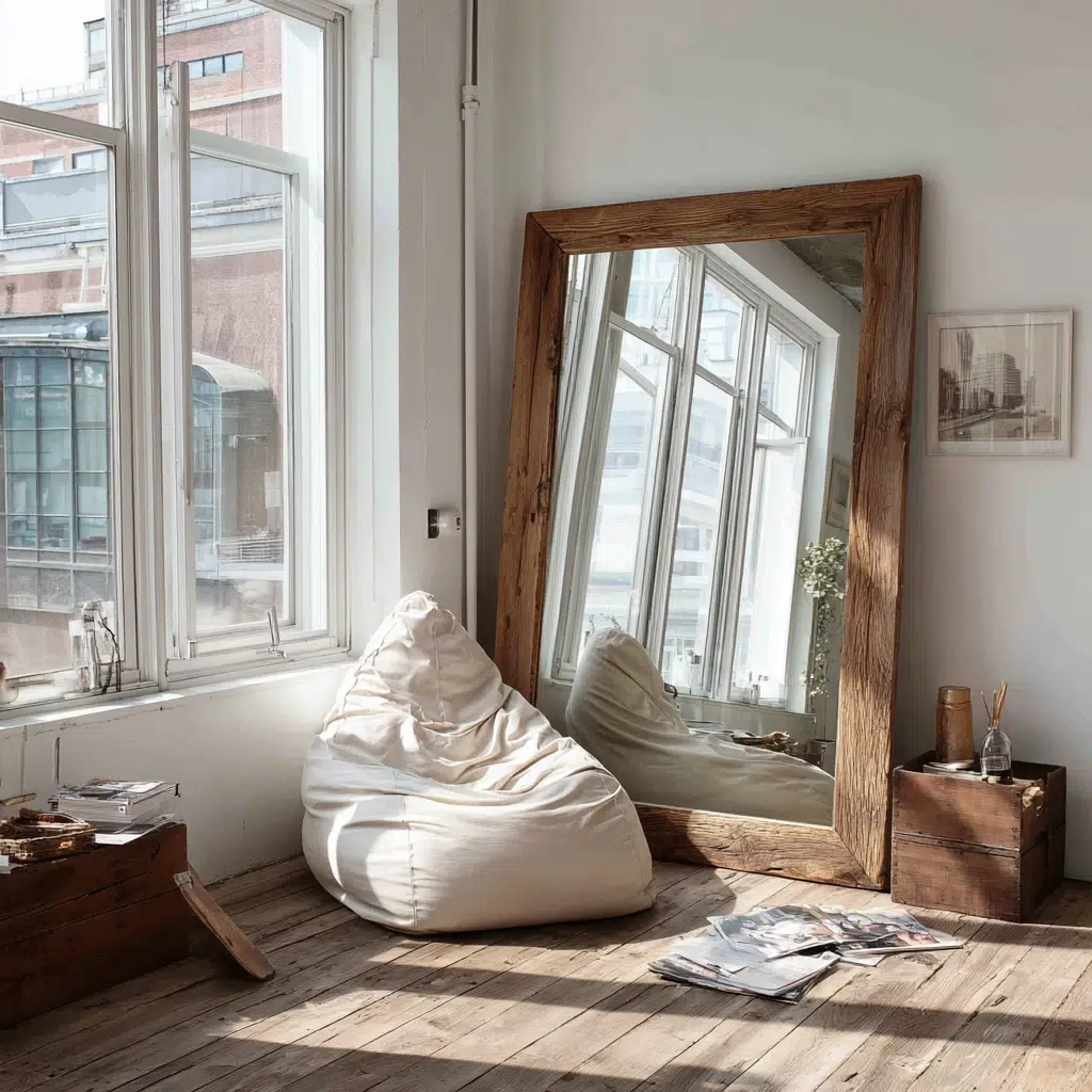 Mirror Wall Decor Ideas: Mirror on the Floor: Casual Chic